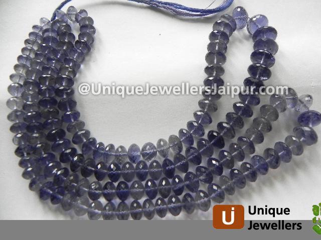 Iolite Far Micro Faceted Roundelle Beads